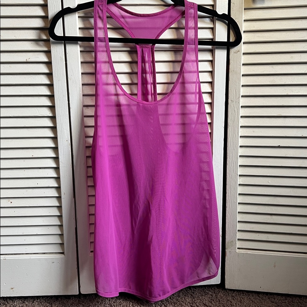 lululemon athletica Pink Racerback Mesh Tank